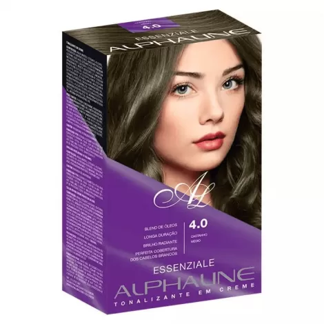 Alpha Line Tonalizante Essenziale 4.0 Castanho Médio 40ml hidratante reparador