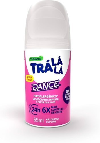 Desodorante Trá Lá Lá Kids Dance Roll-on 65ml proteção suave fragrância delicada