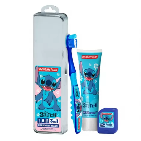 Dentalclean Kit 3 em 1 Stitch infantil completo anticaries