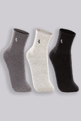 Meia Lupo Cano Médio Kit 3 Misto Cinza Tamanho M conforto durabilidade