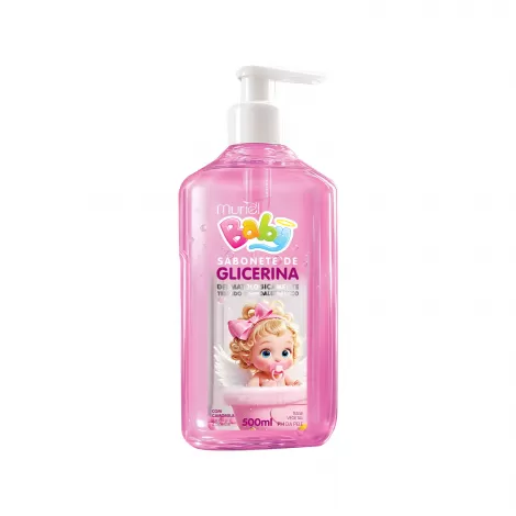 Sabonete Líquido Glicerinado Muriel Baby Rosa 500ml hidratação suavidade