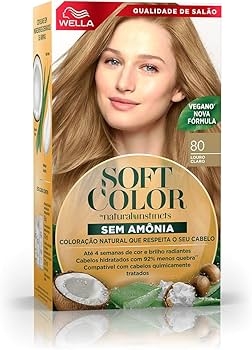 Tintura Wella Soft Color 80 Louro Claro 35g hidratação brilho
