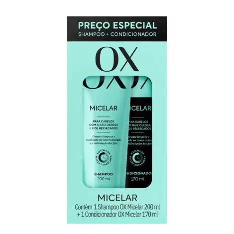 Kit Ox Micelar Shampoo 200ml Condicionador 170ml Brilho Hidratação