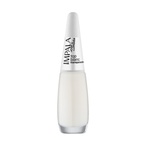 Esmalte Impala Top Blanc 7,5ml cobertura uniforme brilho delicado