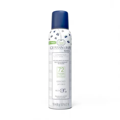 Desodorante Giovanna Baby Blueberry Aerosol 72h 150ml proteção intensa hidratação suave