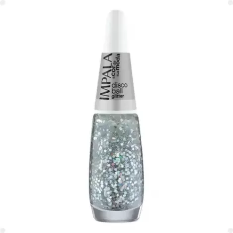 Esmalte Impala Glitter Disco Ball 7.5ml brilho holográfico longa duração