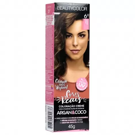 Tintura Beauty Color 6.0 Louro Escuro 45g hidratação brilho