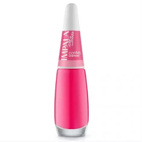 Esmalte Cremoso Impala Confeti 7,5ml cobertura uniforme brilho intenso