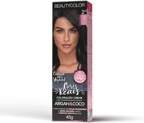 Tintura Permanente Beauty Color 2.0 Preto 45g hidratação brilho
