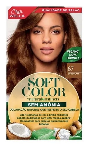 Tintura Wella Soft Color 67 Chocolate 35g hidratação brilho