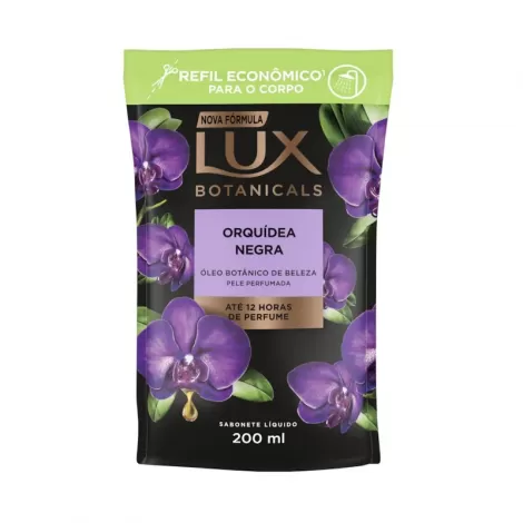 Lux Refil Sabonete Líquido Botanicals Orquídea Negra 200ml hidratante perfumado