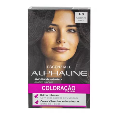 Tinta Alpha Line Essenziale 4.0 Castanho Médio 40ml permanente nutritiva antioxidante