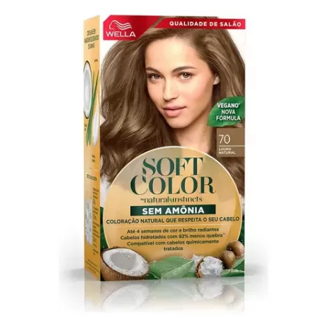 Tintura Wella Soft Color 70 Louro Natural 35g hidratação brilho
