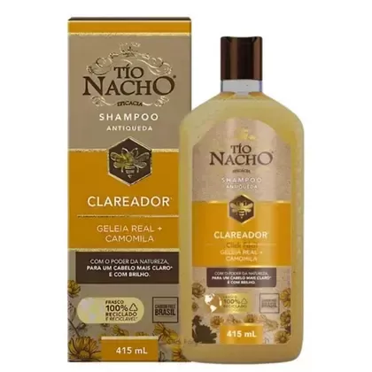 Shampoo Tio Nacho Clareador Geleia Real Camomila 415ml hidratante antioxidante