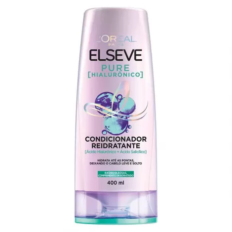 Elseve Condicionador Pure Hialurônico 400ml hidratante reparador