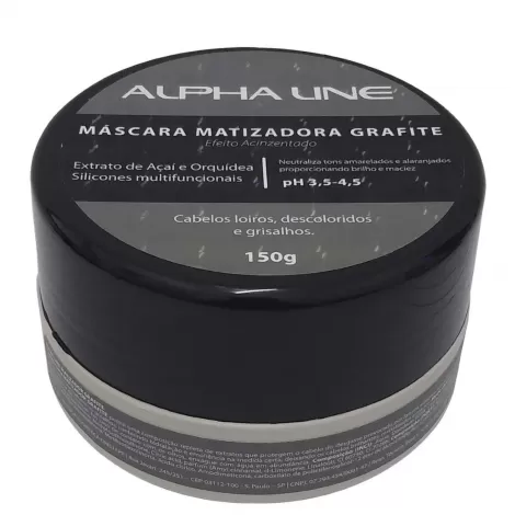 Máscara Matizadora Grafite Alpha Line 150g cabelos loiros grisalhos descoloridos
