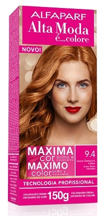 Tintura Alta Moda 9.4 Louro Claríssimo Cobre 150g brilho cobertura