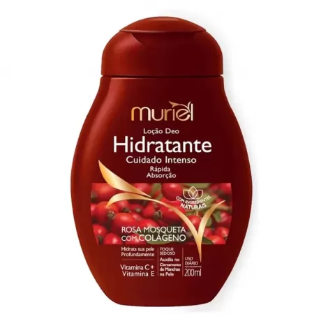 Muriel Loção Hidratante Corporal Rosa Mosqueta com Colágeno 200ml hidratante desodorante