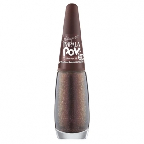 Esmalte Top Coat Impala Glow Up – Brilho Intenso, Vegano, Secagem Rápida