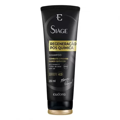 Eudora Siàge Shampoo Regeneração Pós-Química 250ml fortalecedor regenerador