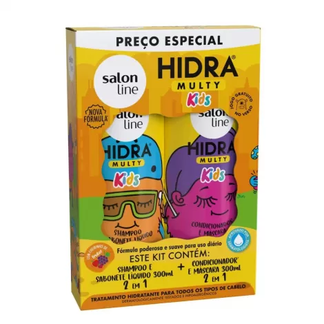 Kit Shampoo Condicionador Salon Line Hidra Kids 300ml Hidratação Desembaraço