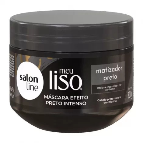 Máscara Salon Line Meu Liso Matizadora Preto 300g hidratação brilho