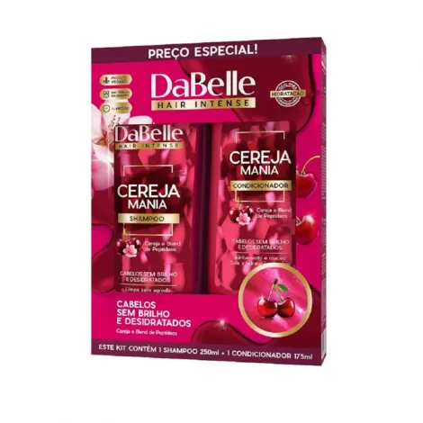 Kit Dabelle Shampoo 250ml Condicionador 175ml Cereja Mania hidratante reparador