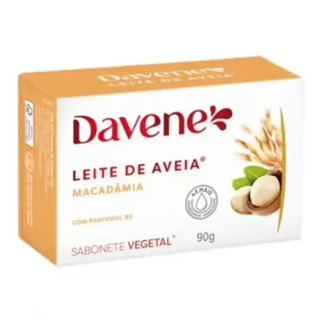 Sabonete Barra Vegetal Davene Macadâmia 90g hidratante nutritivo