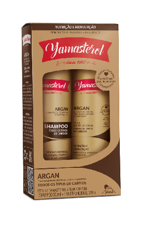 Kit Yamasterol Argan Shampoo e Multifuncional 320ml hidratação reparação