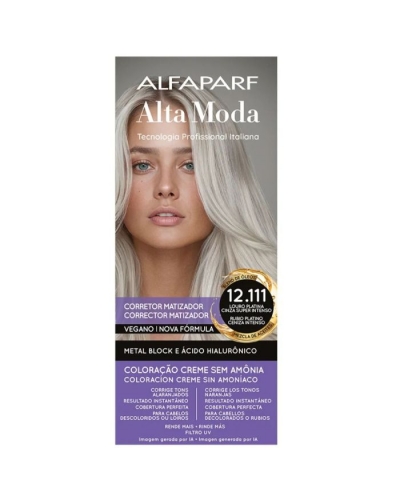 Corretor Matizador 12.111 Louro Platina Cinza Super Intenso 150g brilho intenso hidratação profunda