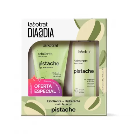 Kit Labotrat Dia a Dia Pistache Hidratante 190ml Esfoliante 150g suavidade renovação perfumação