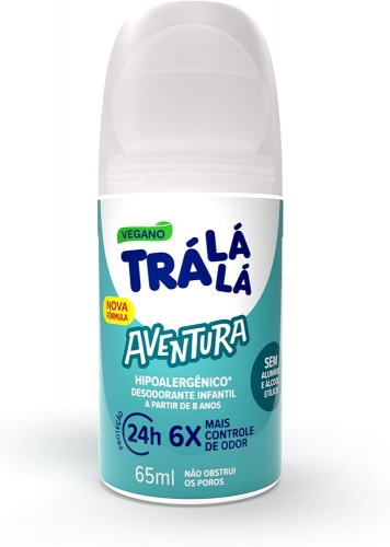 Desodorante Roll-On Infantil Trá Lá Lá Kids Aventura 65ml proteção frescor