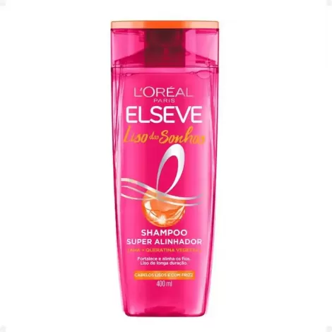 Elseve Shampoo Liso dos Sonhos Super Alinhador 400ml fortalecedor antifrizz