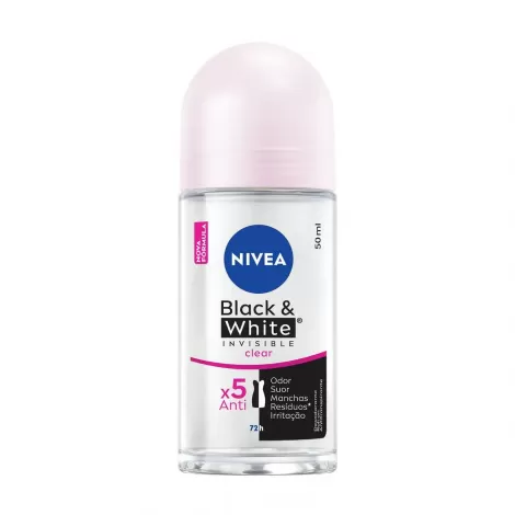 Desodorante Nivea Invisible Black White Clear 50ml proteção conforto