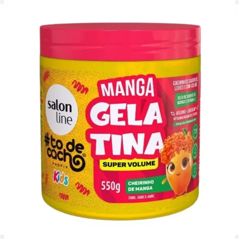 Gelatina Salon Line Kids TodeCacho Super Volume Manga 550g definição fixação