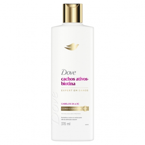Dove Condicionador 370ml Cachos Ativos + Biotina cabelos cacheados definição nutrição antifrizz