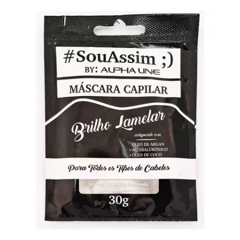 Alpha Line Sachê Máscara Brilho Lamelar 30g tratamento capilar brilho intenso hidratação