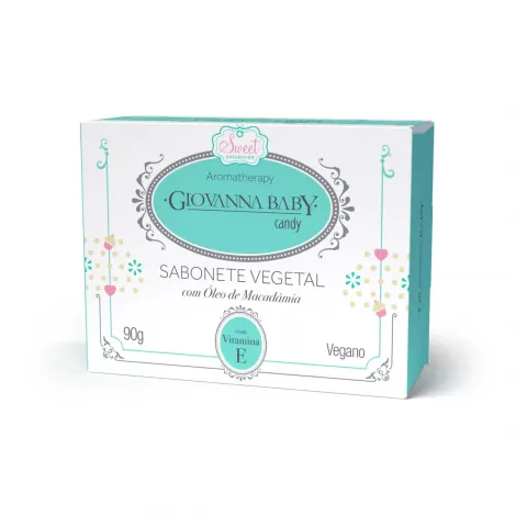 Giovanna Baby Sabonete Barra Vegetal Candy Aromatherapy Sweet Collection 90g hidratante perfumado