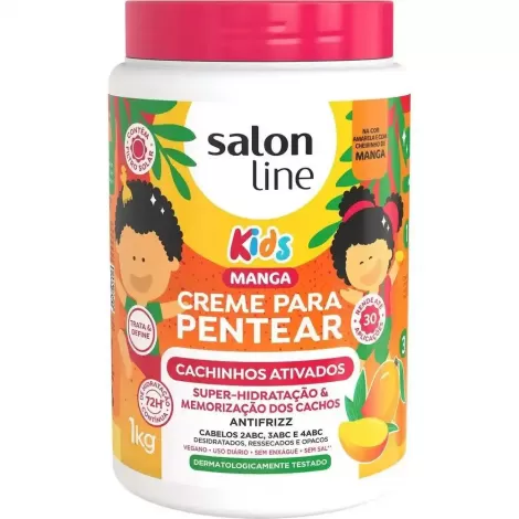 Creme para Pentear Salon Line Kids Cachinhos Ativados Manga 1kg hidratação definição