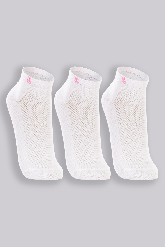 Kit 3 Meias Lupo Cano Curto Feminina Tamanho P branca conforto ajuste