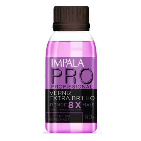 Impala Pro Profissional Verniz Extra Brilho 60ml cobertura espelhada secagem rápida