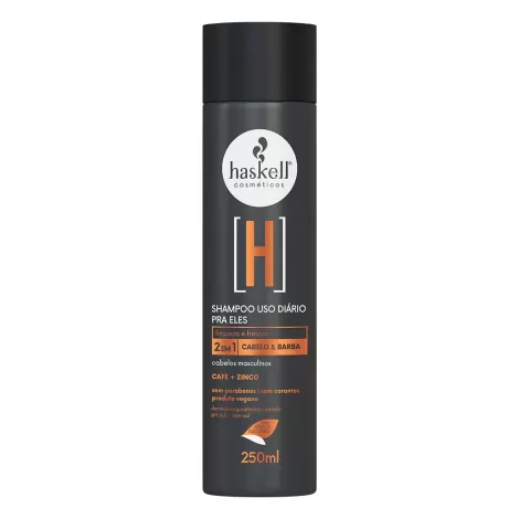 Shampoo Haskell Pra Ele Cabelo e Barba 250ml hidratante revitalizante