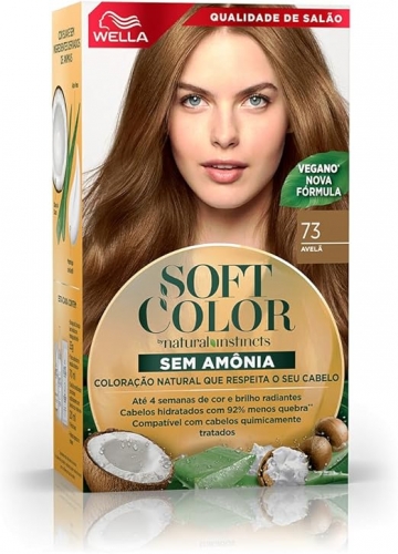 Tintura Wella Soft Color 73 Avelã 35g hidratação brilho