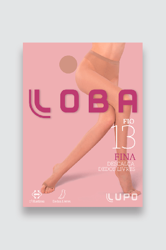 Meia Lupo Fina Descalça Fio 13 tamanho P cor castanho elegância conforto