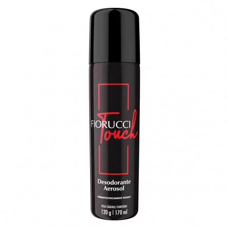 Desodorante Touch Fiorucci Aerosol 72h 170ml proteção prolongada fragrância oriental amadeirada cítrica