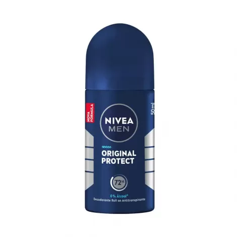 Desodorante Nivea Men Original Protect Roll On Antitranspirante Sem Álcool 50ml Proteção Duradoura