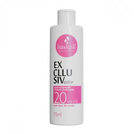 Água Oxigenada Haskell Excllusiv Color 20 Volumes 75ml cobertura hidratação