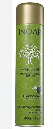 Spray Secante de Esmalte Inoar Argan Speed Dry 400ml hidratante brilho rápido