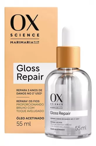 Óleo OX Science Gloss Repair 55ml hidratação brilho